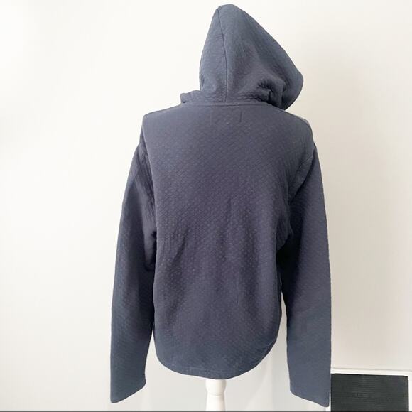 Original Penguin navy blue hooded zip upsize medium men’s waffle knit - Picture 2 of 6